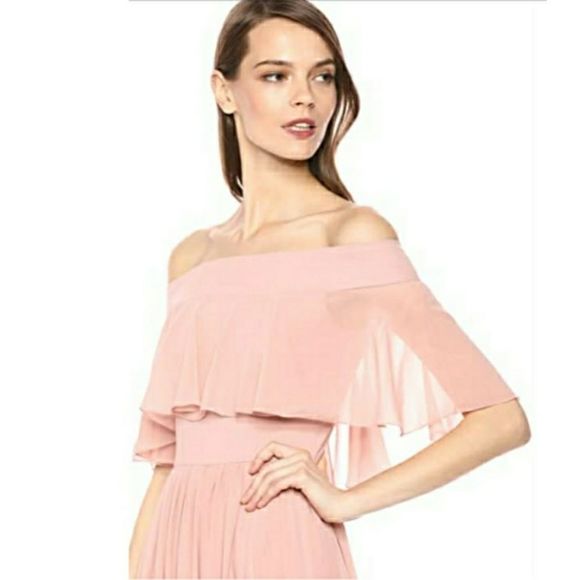 The PopulationViolet Off the Shoulder ChiffonGown - Picture 8 of 12